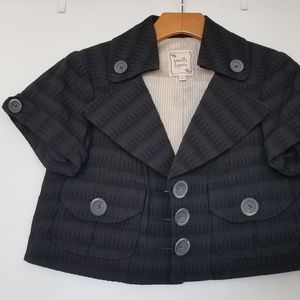 Nanette Lepore short sleeve cropped trench bolero